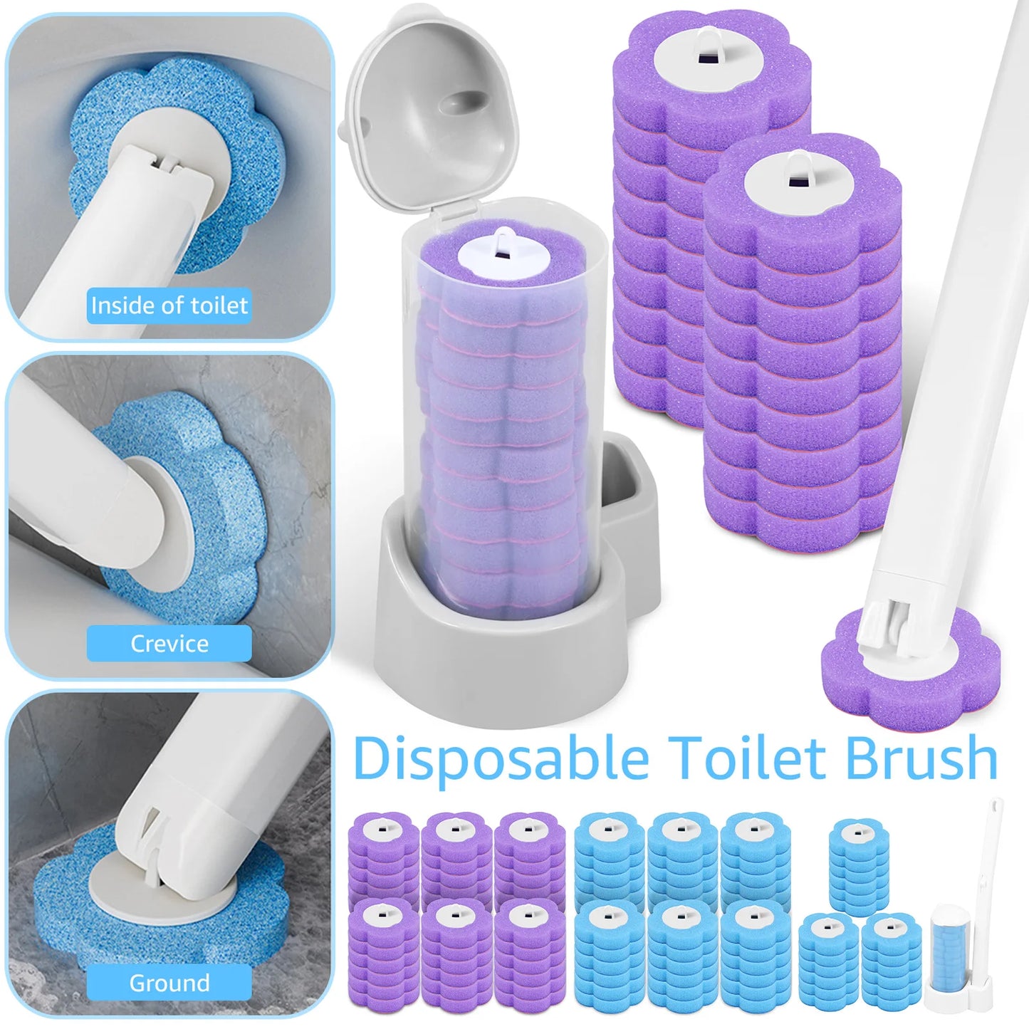 CleanClick™ Disposable Toilet Brush Set