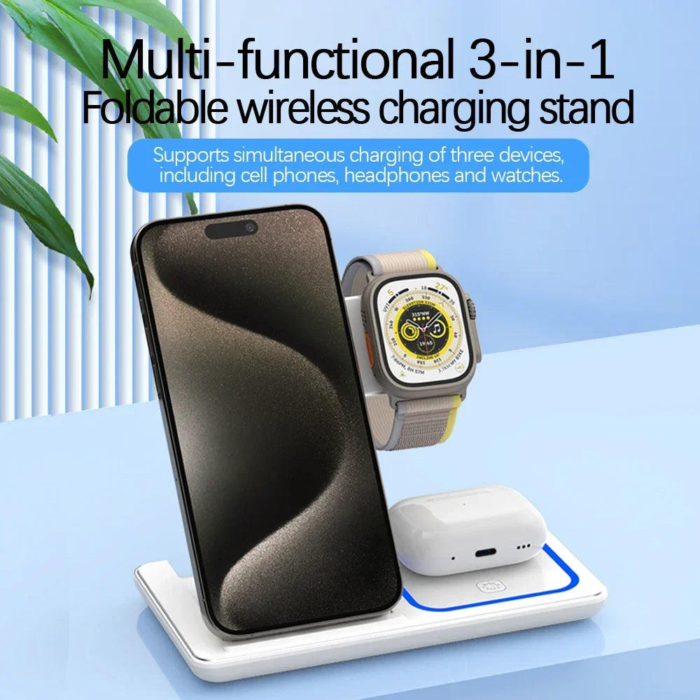 ChargeNest™ 3-in-1 Wireless Station