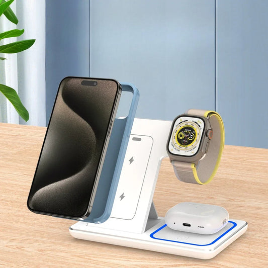 ChargeNest™ 3-in-1 Wireless Station